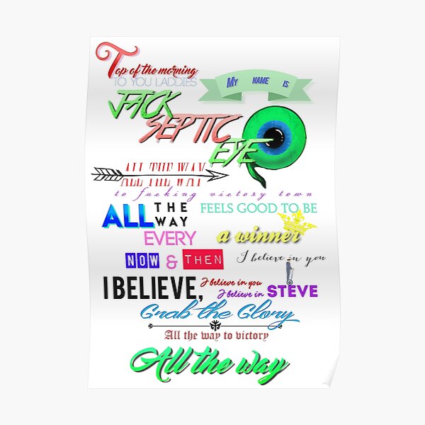 All the Way Jacksepticeye lyrics Poster RB0107 product Offical Jacksepticeye Merch